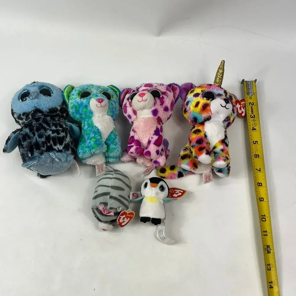Ty Beanie Boos Plush Lot of 6 Giselle, Glamour, Yago & More Mixed Sizes Tags